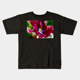 Close-up of a black parrot tulip Kids T-Shirt